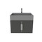 Castello Usa Amazon 24-inch Black Vanity Set with Gray  Top and Chrome Handles CB-MC-24BLK-CHR-2056-GR - alternate 2